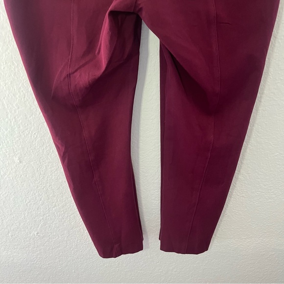 Anthropologie The Essential Slim Wine Red Striped Trouser Pants Size 10 - Picture 12 of 16
